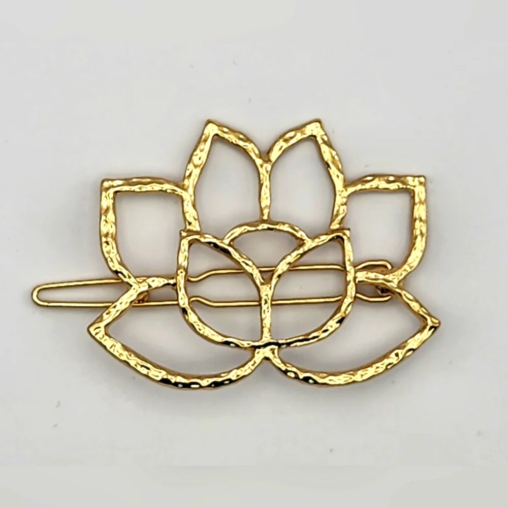 Gold Lucky Lotus hair clip barrette